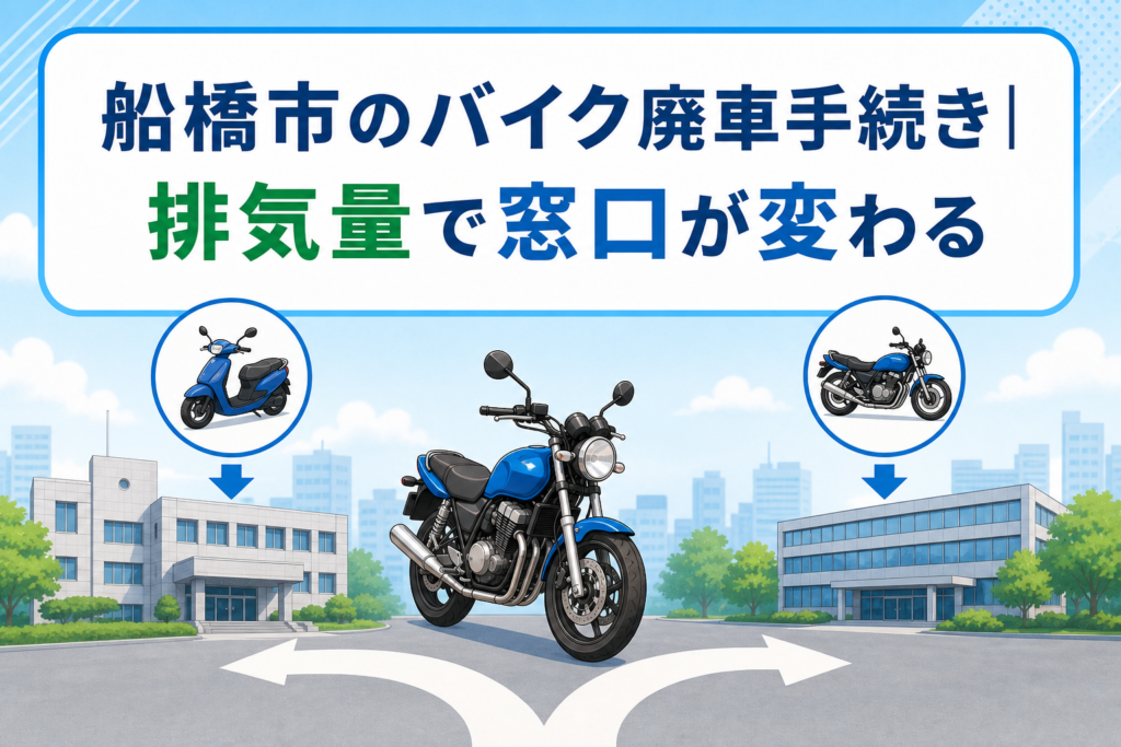 船橋市のバイク廃車手続きは排気量によって窓口が変わる