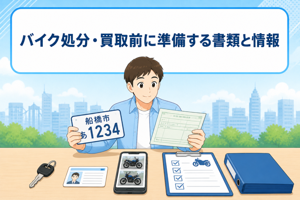 バイク処分や買取の前に準備する書類と車両情報