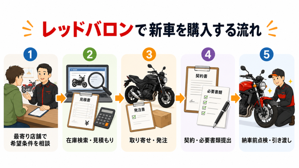 レッドバロンで新車を購入する流れ