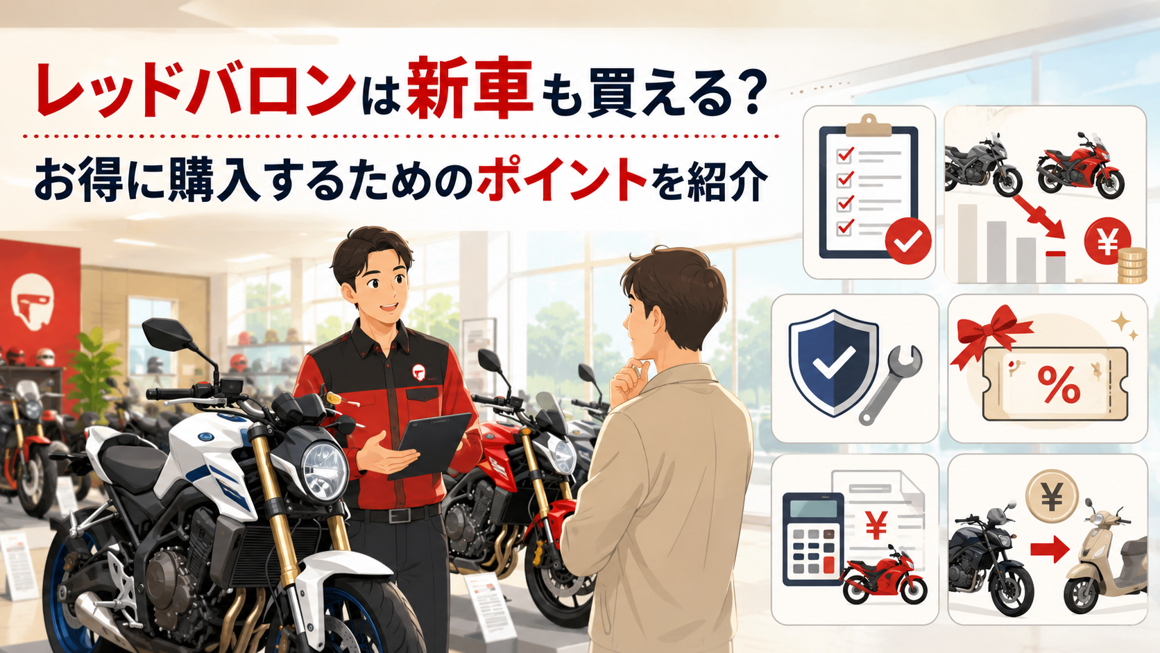レッドバロンは新車も買える?お得に購入するためのポイントを紹介
