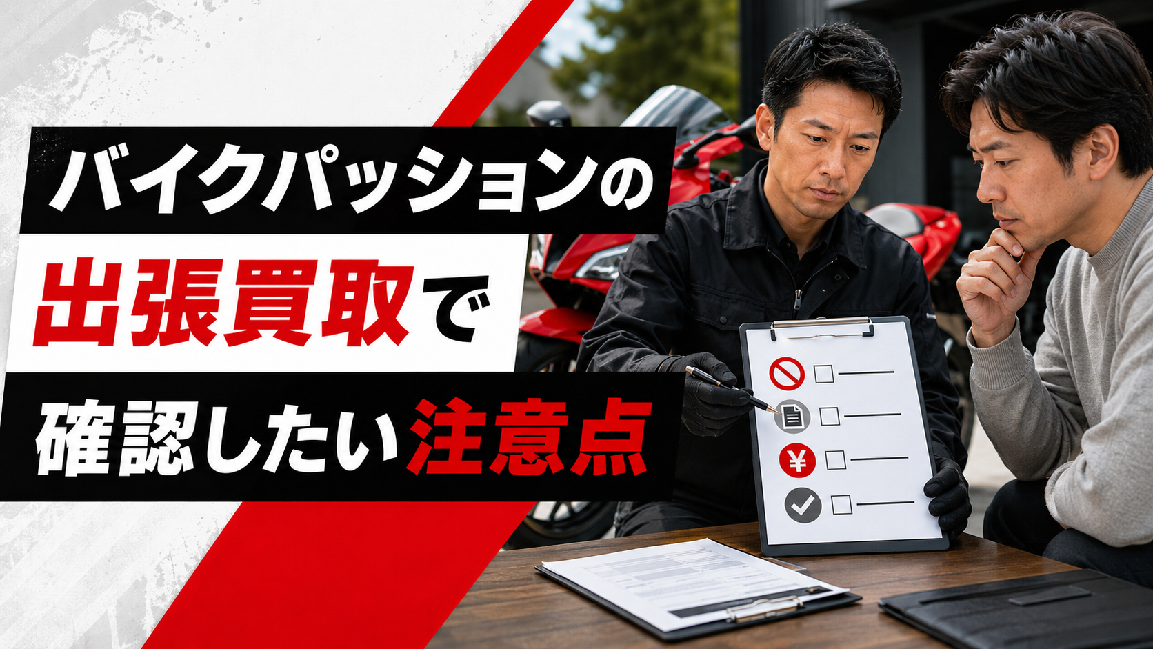 バイクパッションの出張買取で確認したい注意点のイメージ