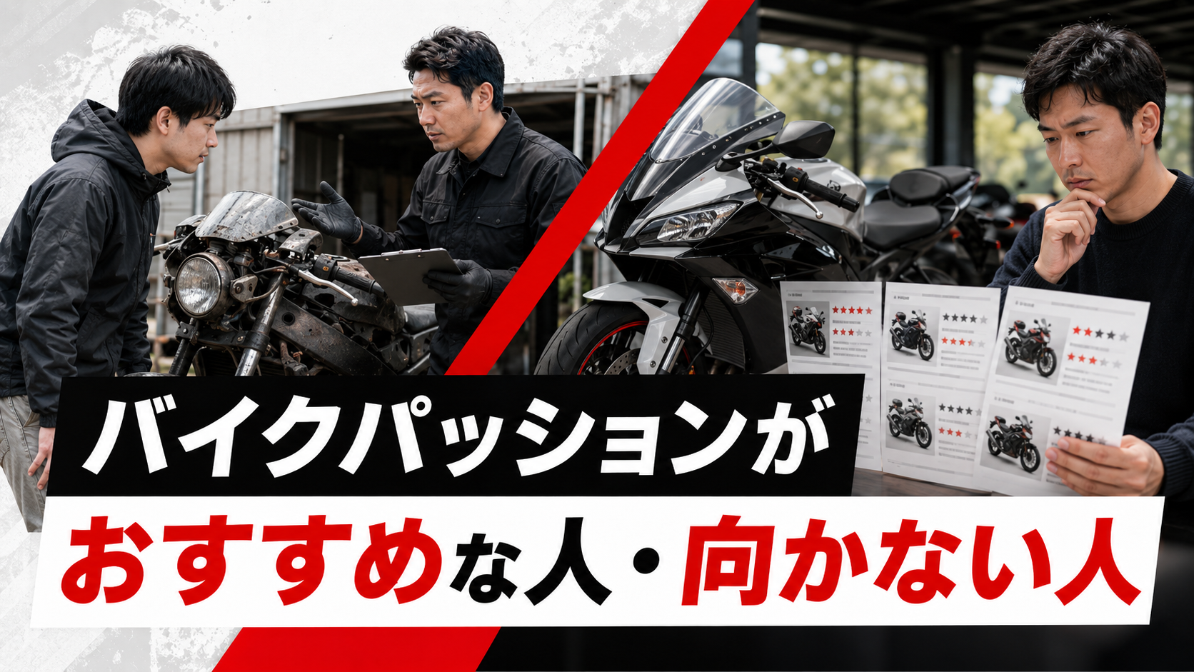 バイクパッションがおすすめな人と向かない人を比較するイメージ