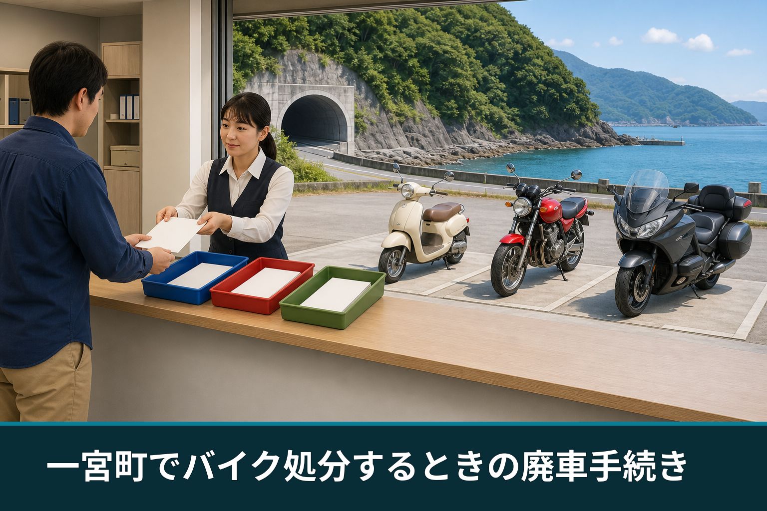 一宮町でバイク処分するときの廃車手続き