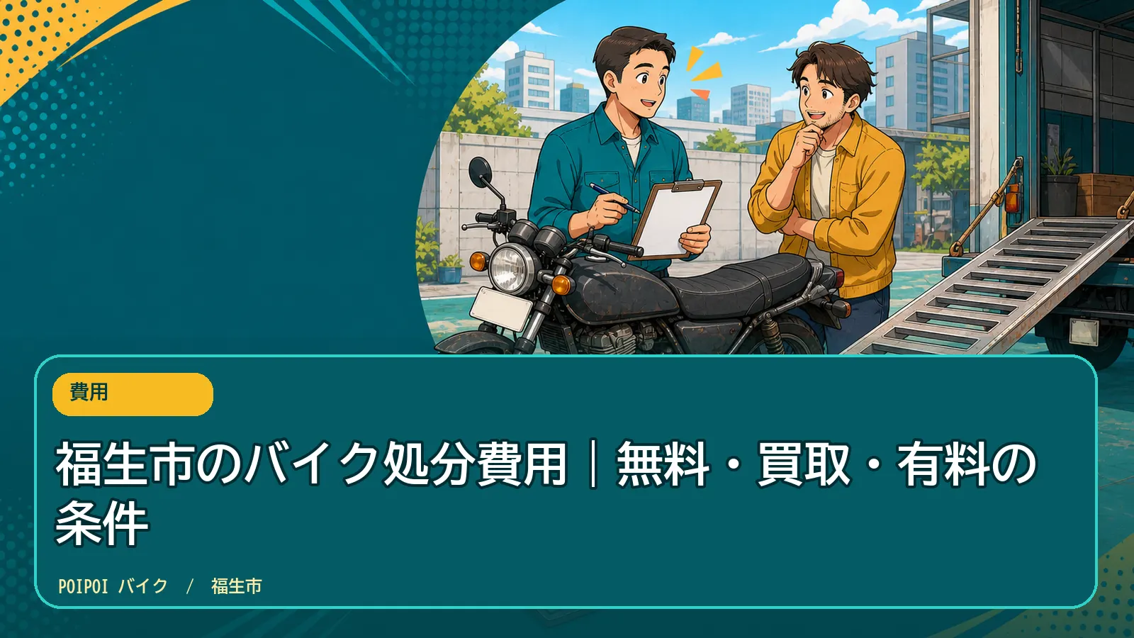 福生市のバイク処分費用｜無料・買取・有料の条件