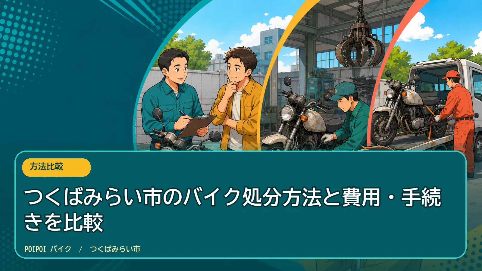 つくばみらい市のバイク処分方法と費用・手続きを比較