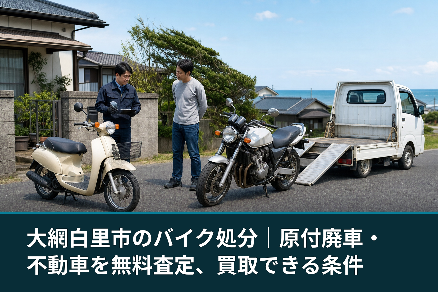 大網白里市のバイク処分|原付廃車・不動車を無料査定、買取できる条件