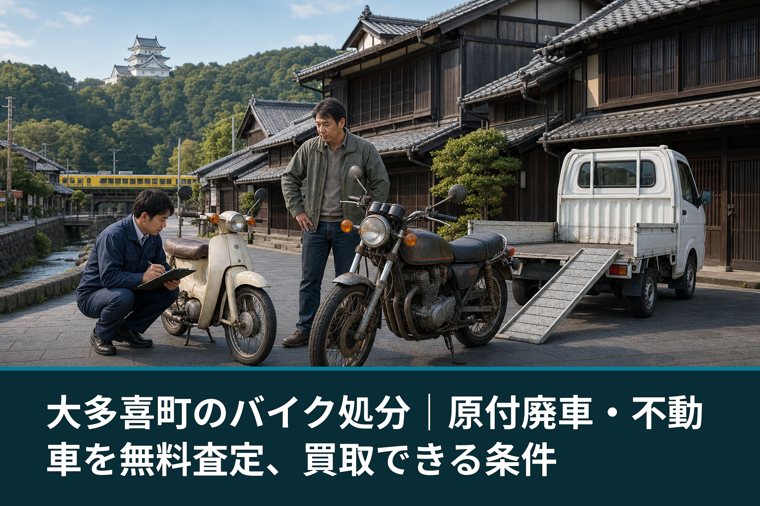 大多喜町のバイク処分|原付廃車・不動車を無料査定、買取できる条件