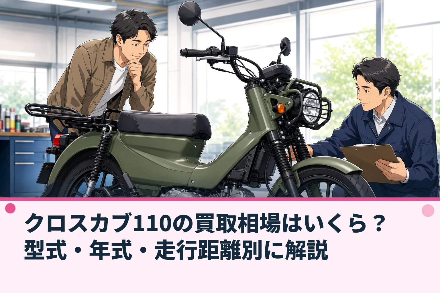 クロスカブ110の買取相場はいくら？型式・年式・走行距離別に解説