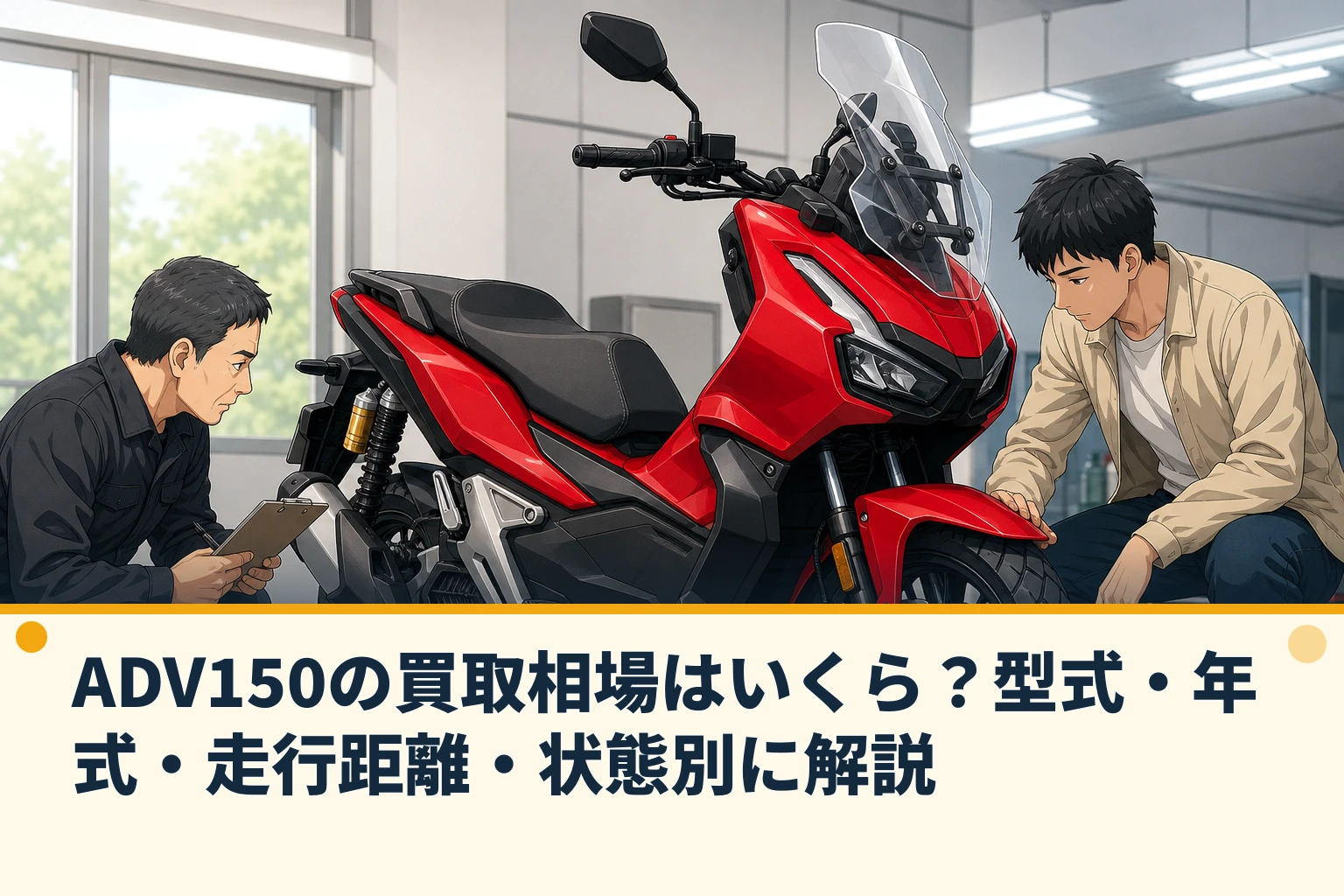 ADV150の買取相場はいくら?型式・年式・走行距離・状態別に解説