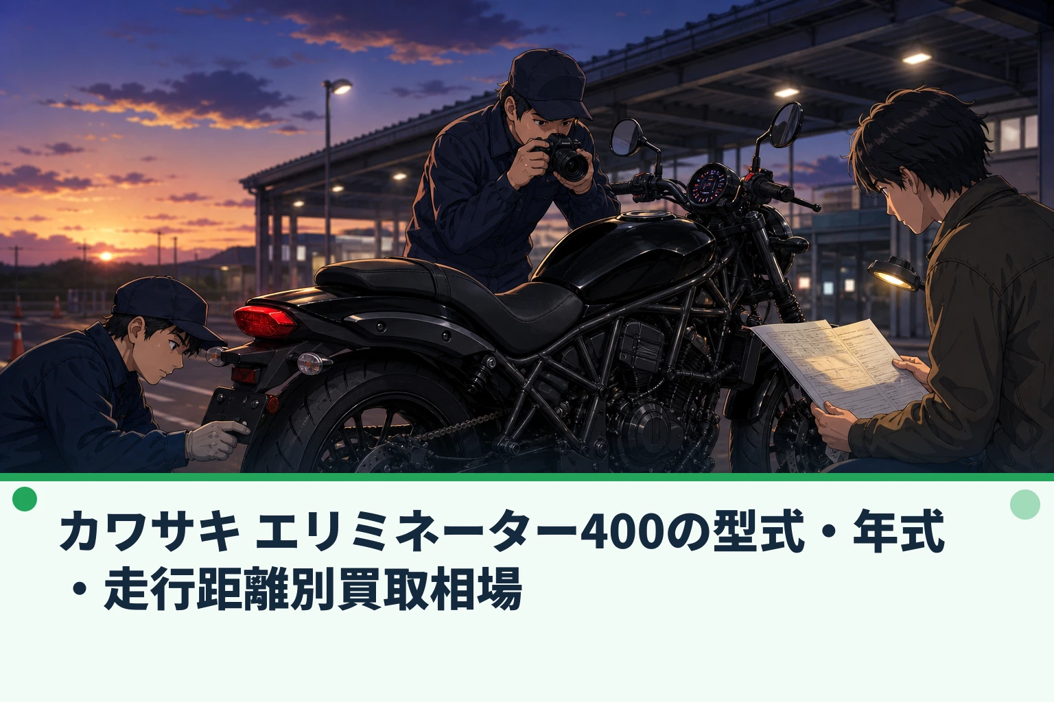 カワサキ エリミネーター400の型式・年式・走行距離別買取相場