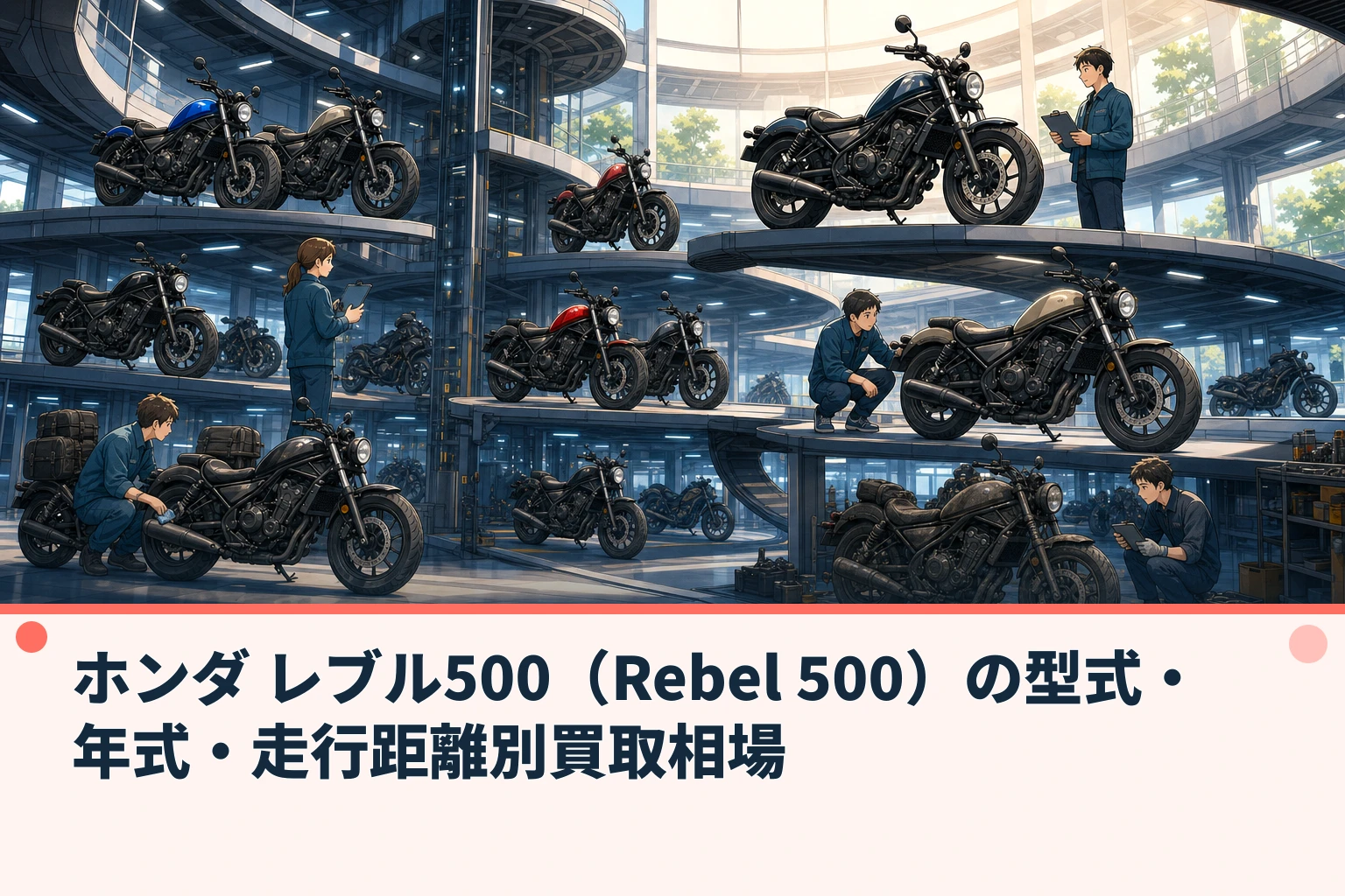 ホンダ レブル500(Rebel 500)の型式・年式・走行距離別買取相場