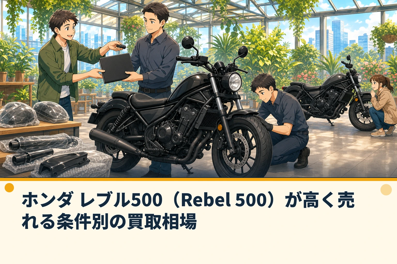 ホンダ レブル500(Rebel 500)が高く売れる条件別の買取相場