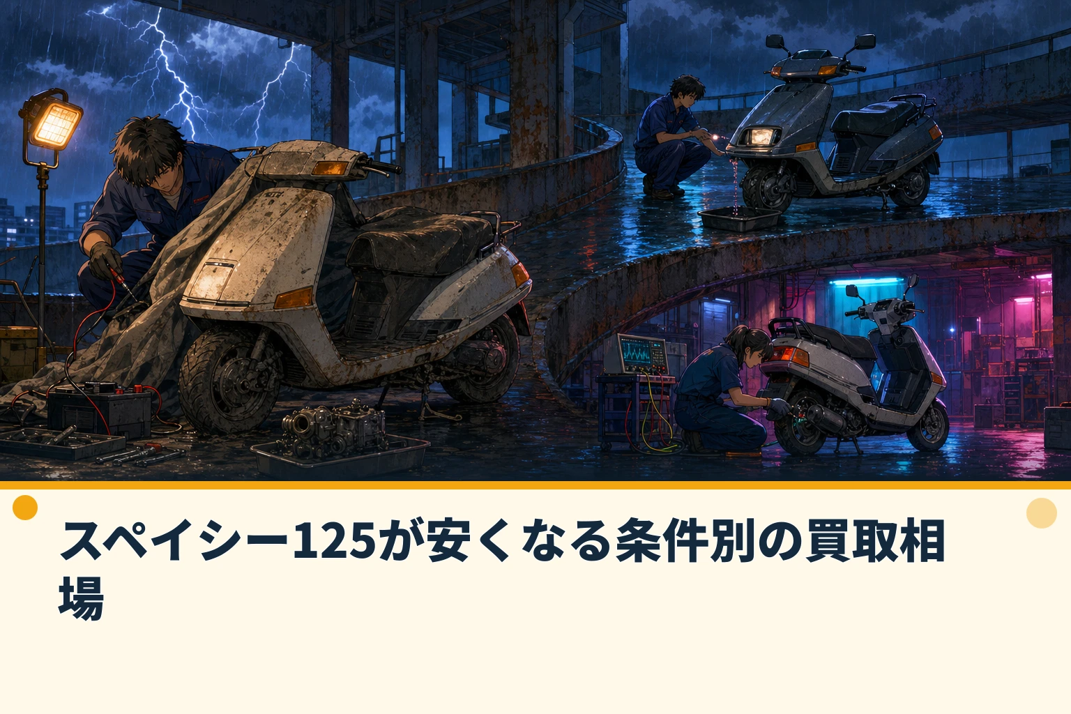 スペイシー125が安くなる条件別の買取相場