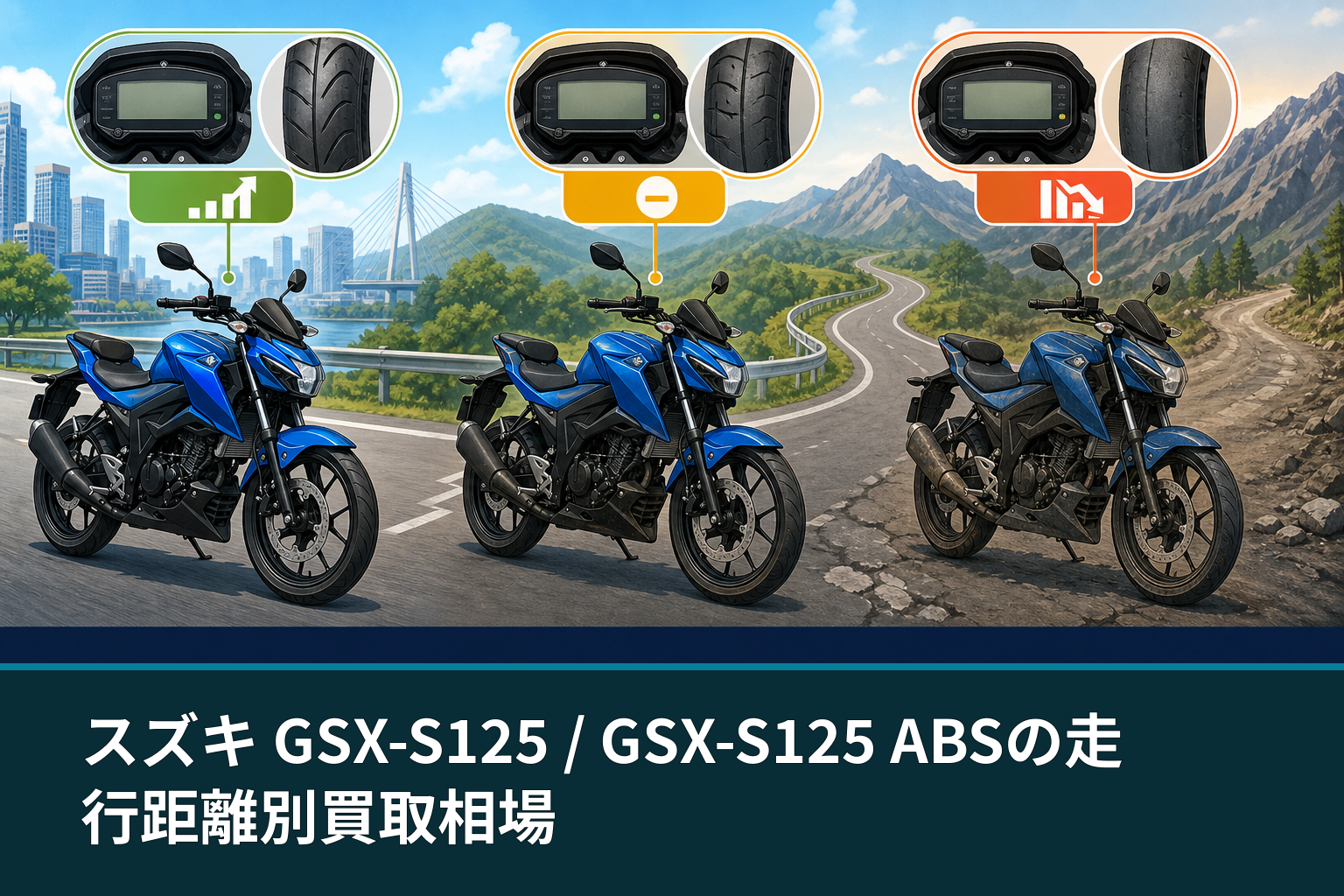 スズキ GSX-S125 / GSX-S125 ABSの走行距離別買取相場