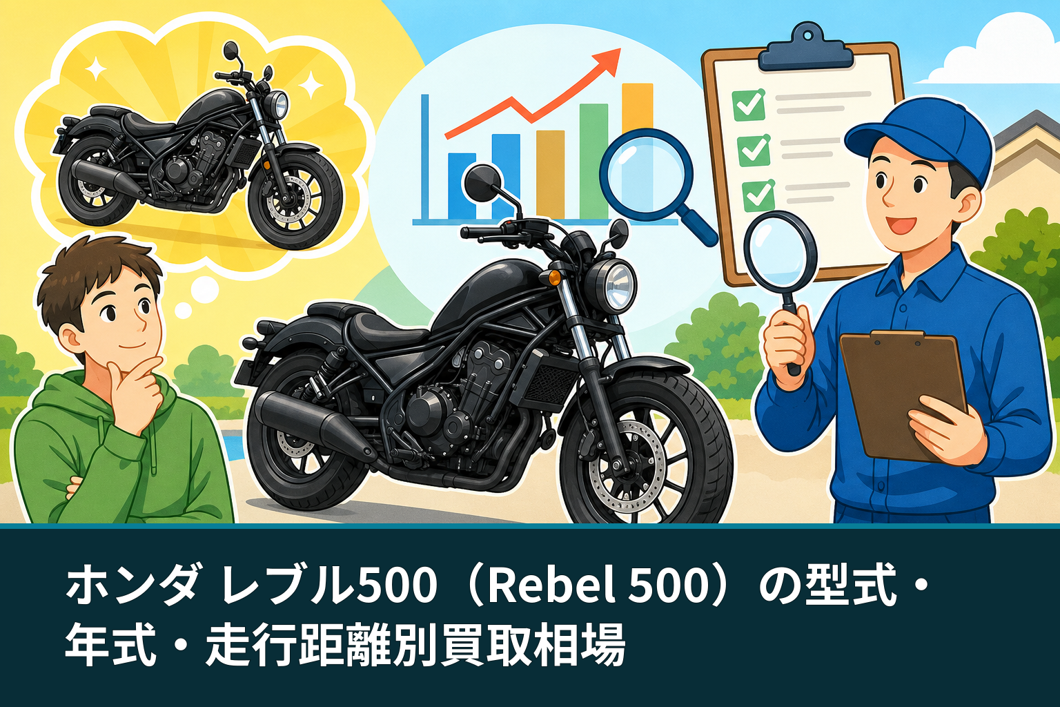 ホンダ レブル500(Rebel 500)の型式・年式・走行距離別買取相場