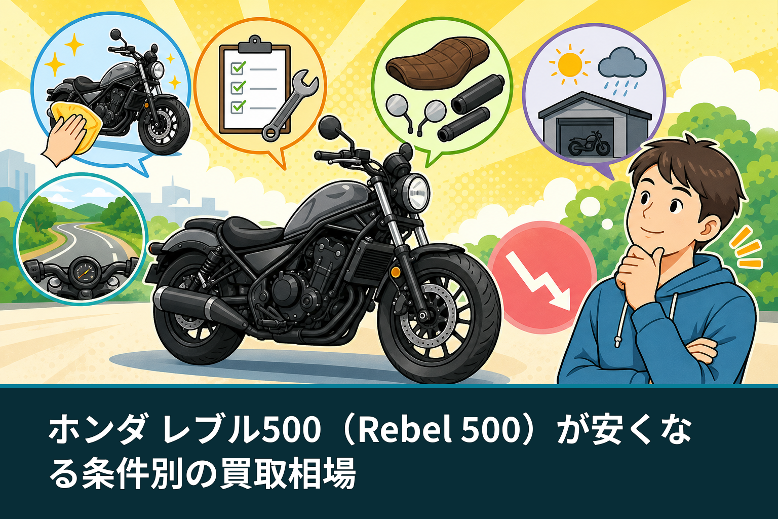 ホンダ レブル500(Rebel 500)が安くなる条件別の買取相場