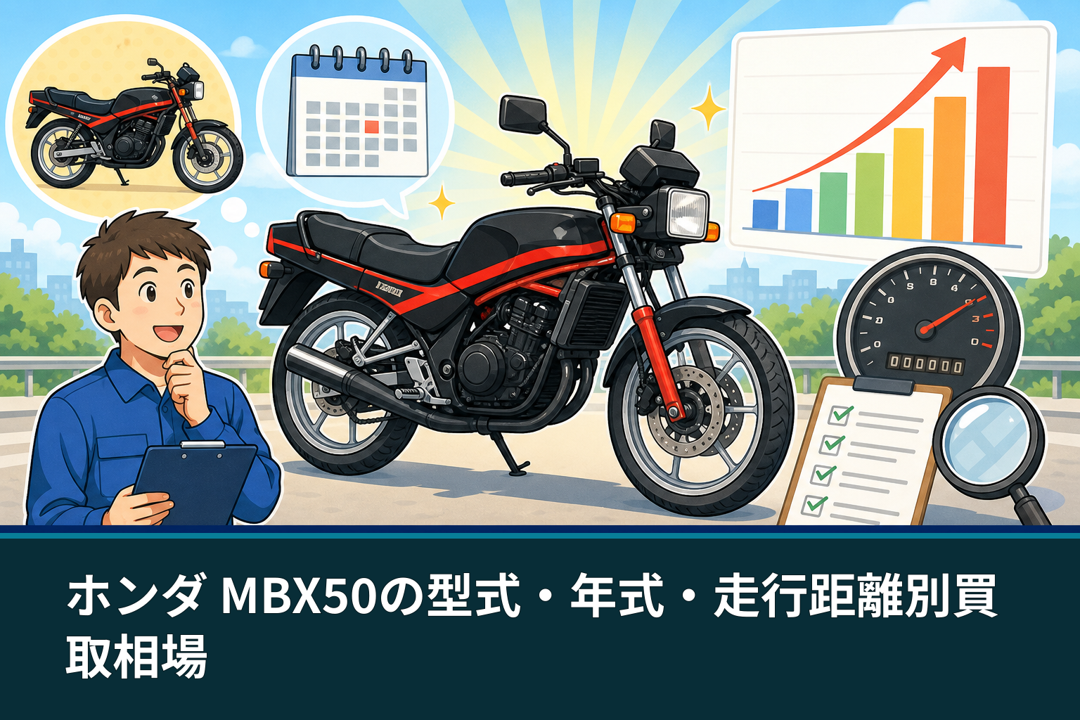 ホンダ MBX50の型式・年式・走行距離別買取相場