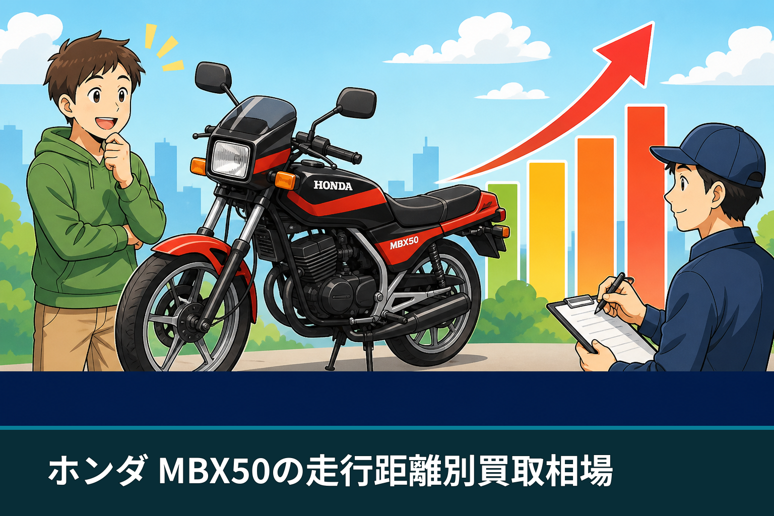ホンダ MBX50の走行距離別買取相場