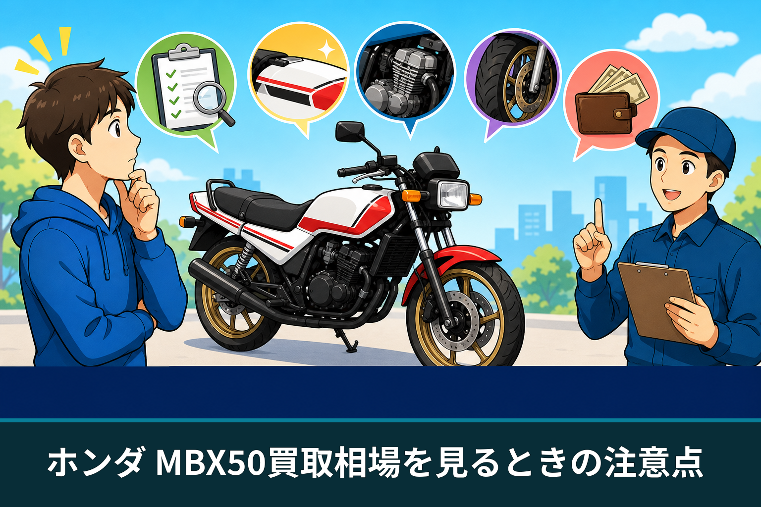 ホンダ MBX50買取相場を見るときの注意点
