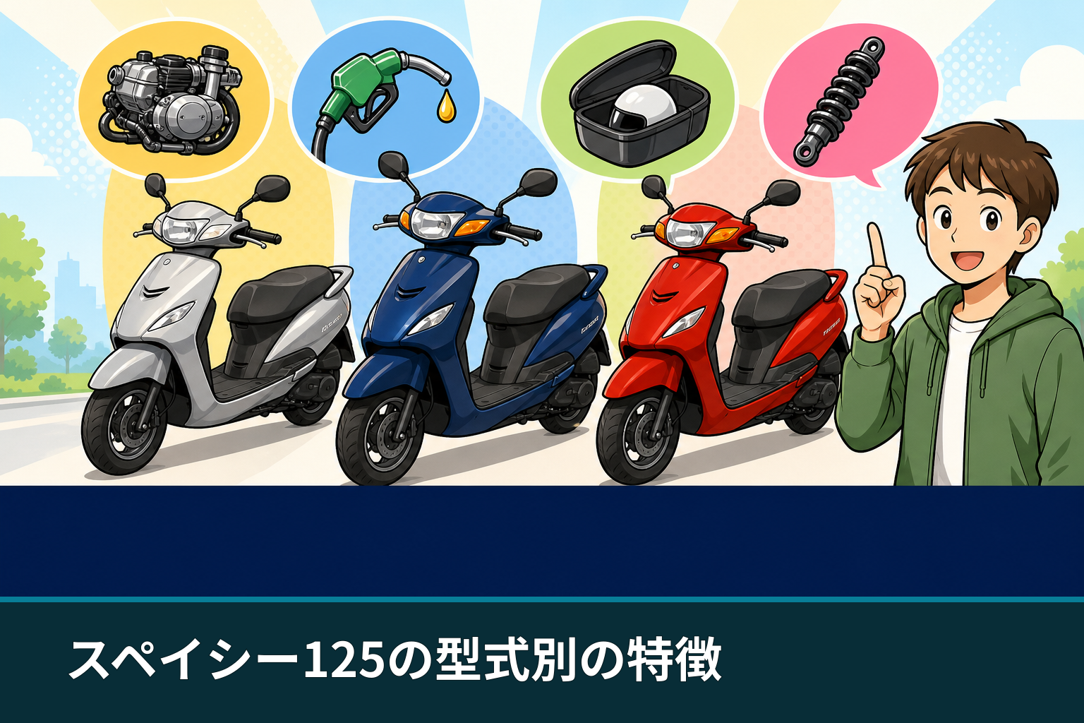 スペイシー125の型式別の特徴