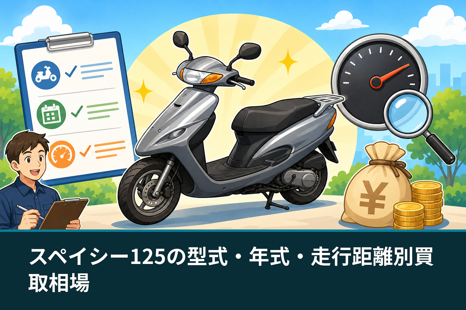 スペイシー125の型式・年式・走行距離別買取相場
