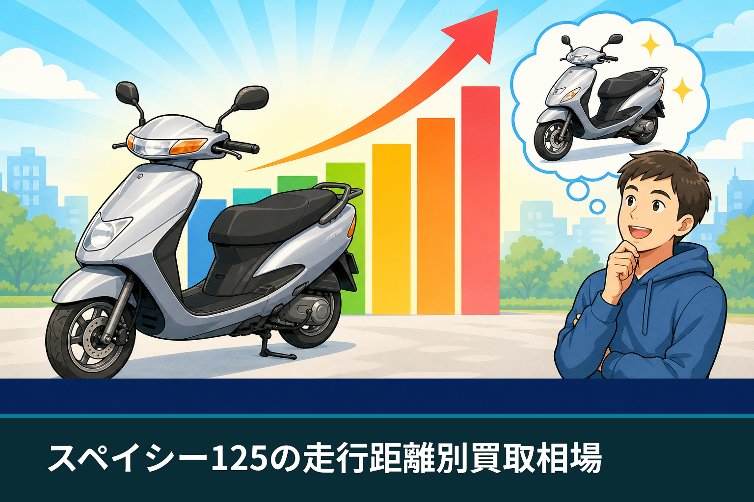 スペイシー125の走行距離別買取相場