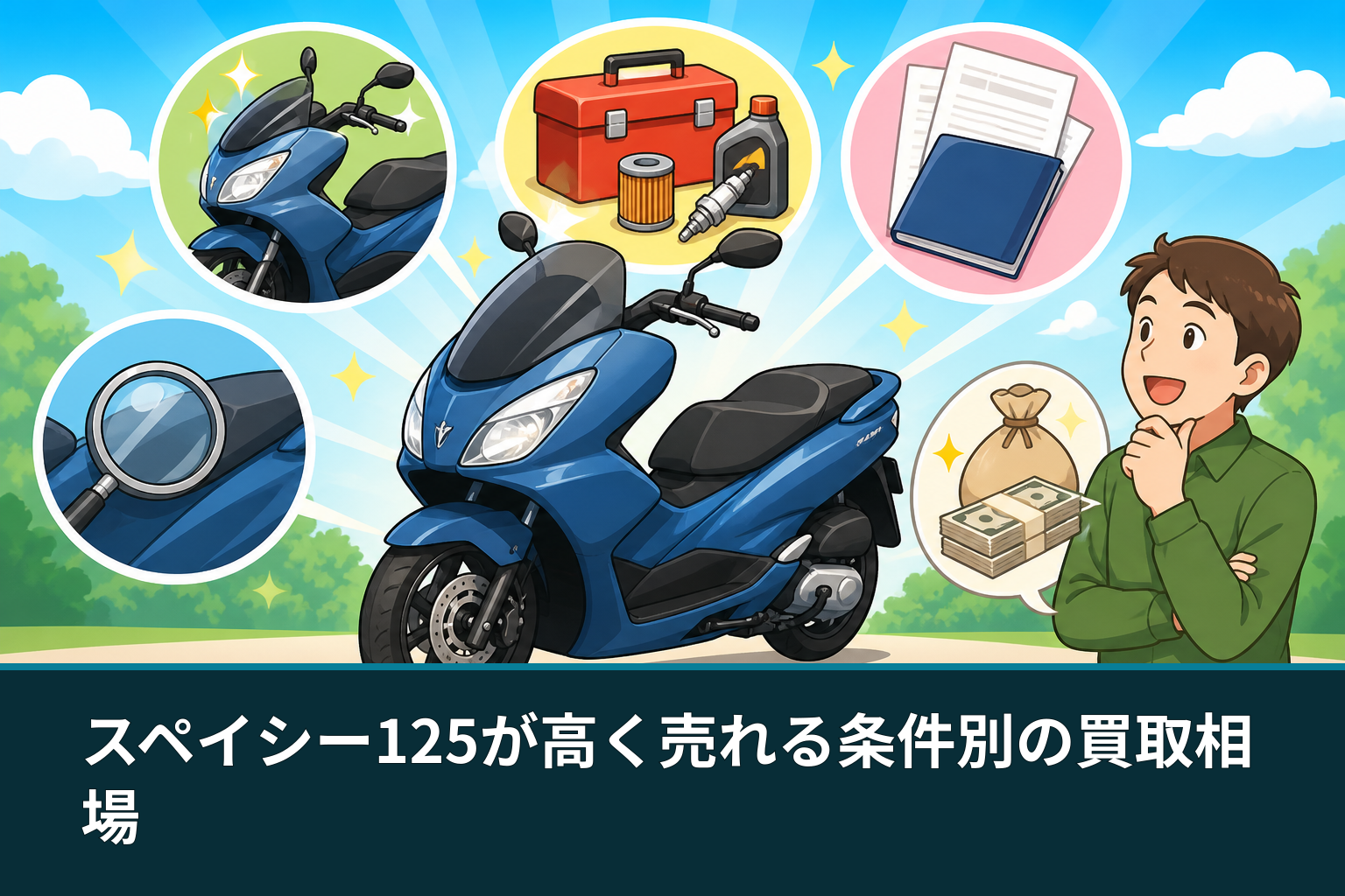 スペイシー125が高く売れる条件別の買取相場