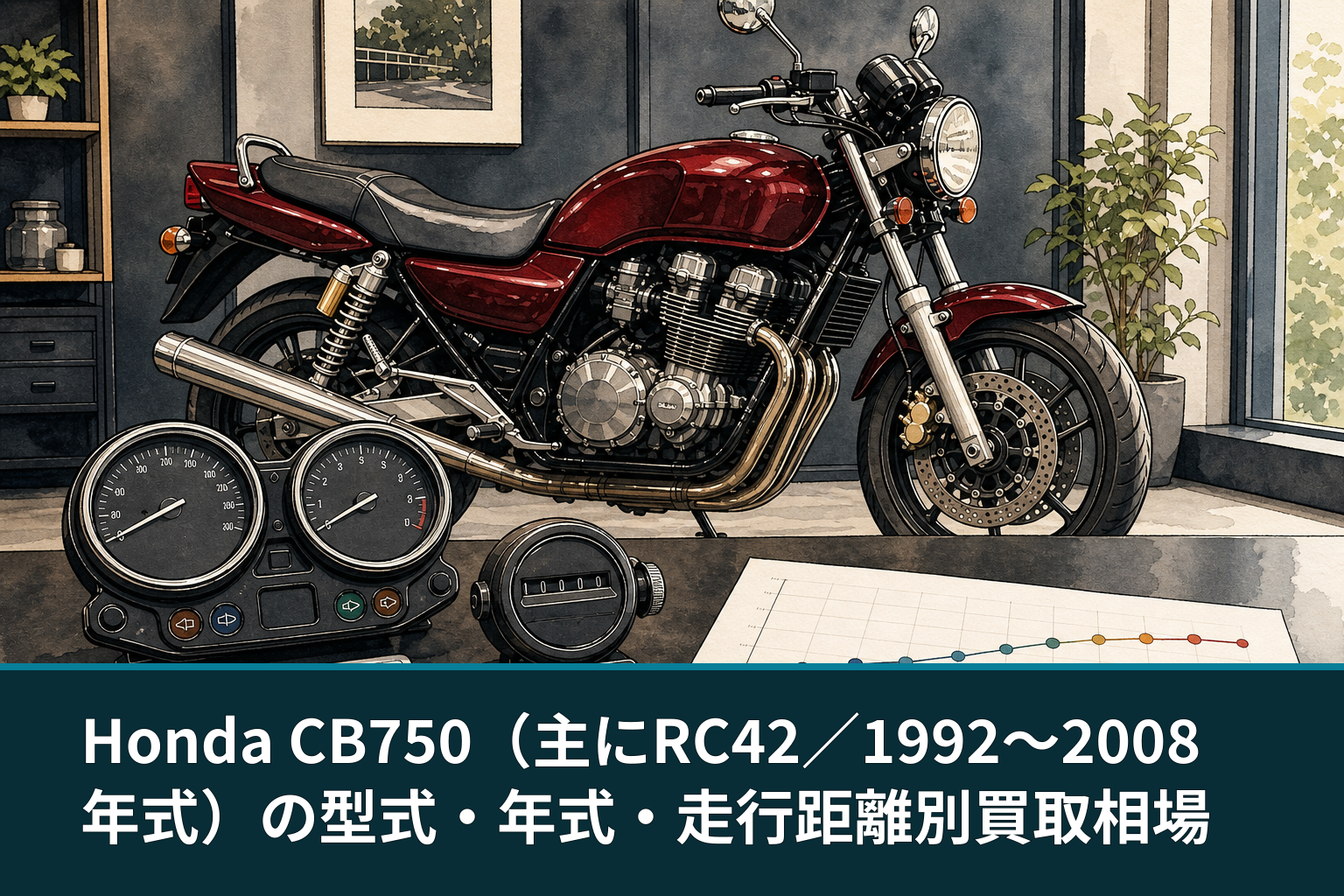 Honda CB750（主にRC42／1992〜2008年式）の型式・年式・走行距離別買取相場