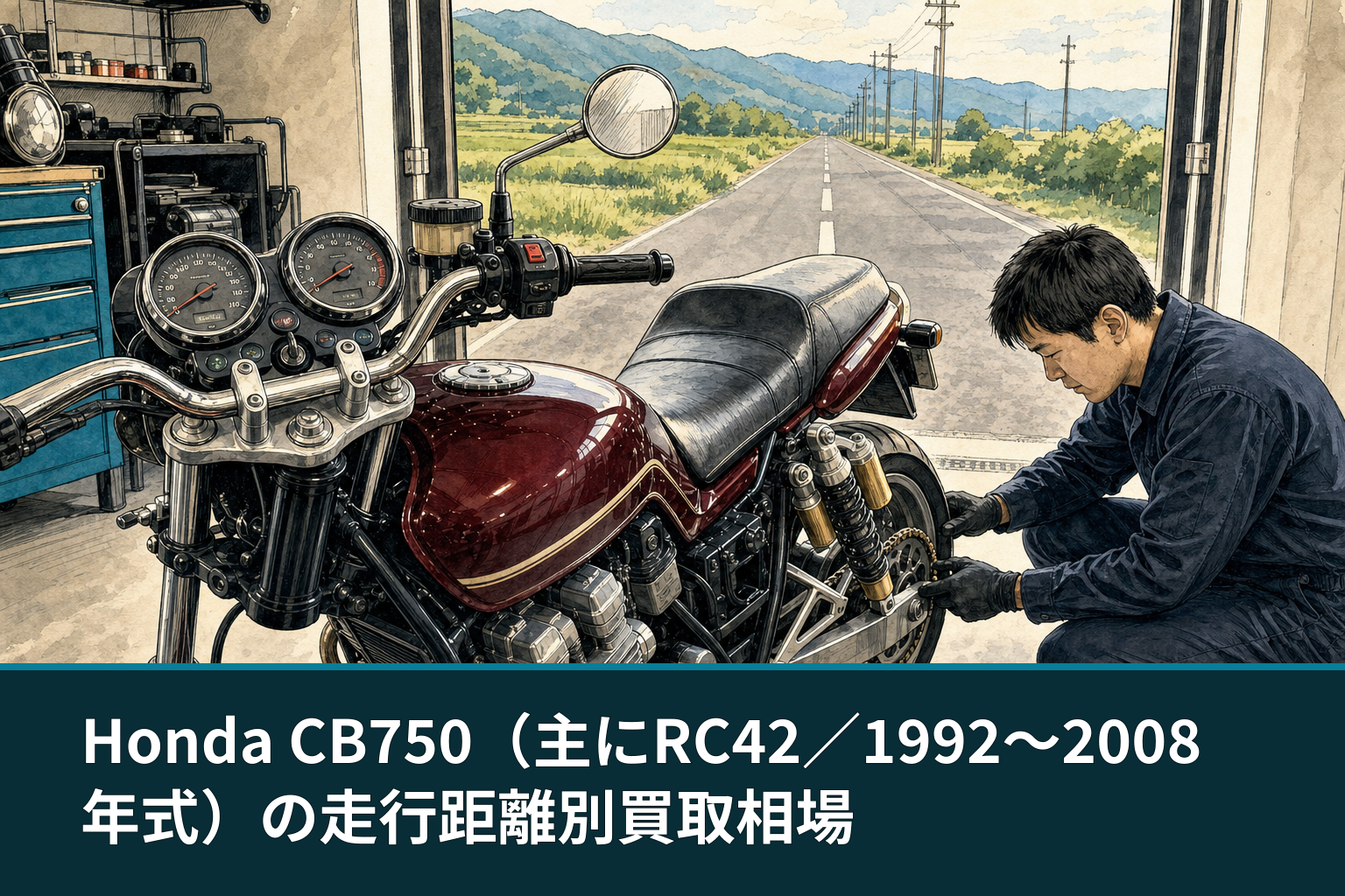 Honda CB750（主にRC42／1992〜2008年式）の走行距離別買取相場