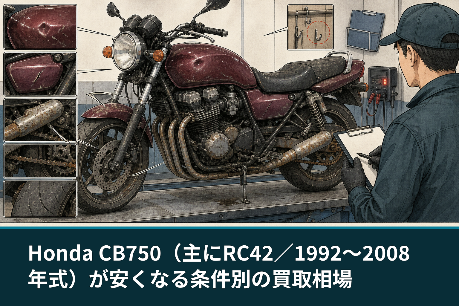 Honda CB750（主にRC42／1992〜2008年式）が安くなる条件別の買取相場