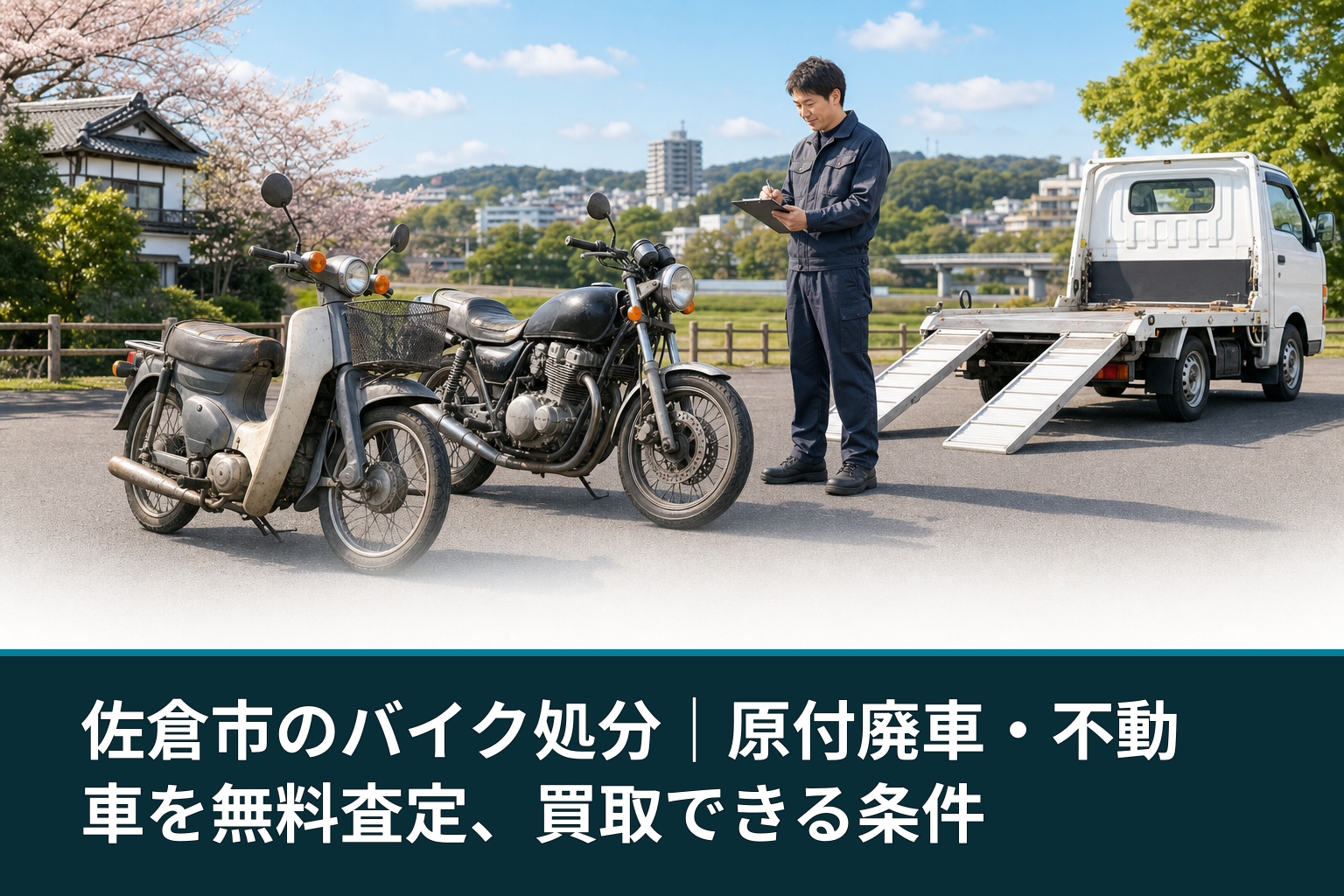 佐倉市のバイク処分|原付廃車・不動車を無料査定、買取できる条件