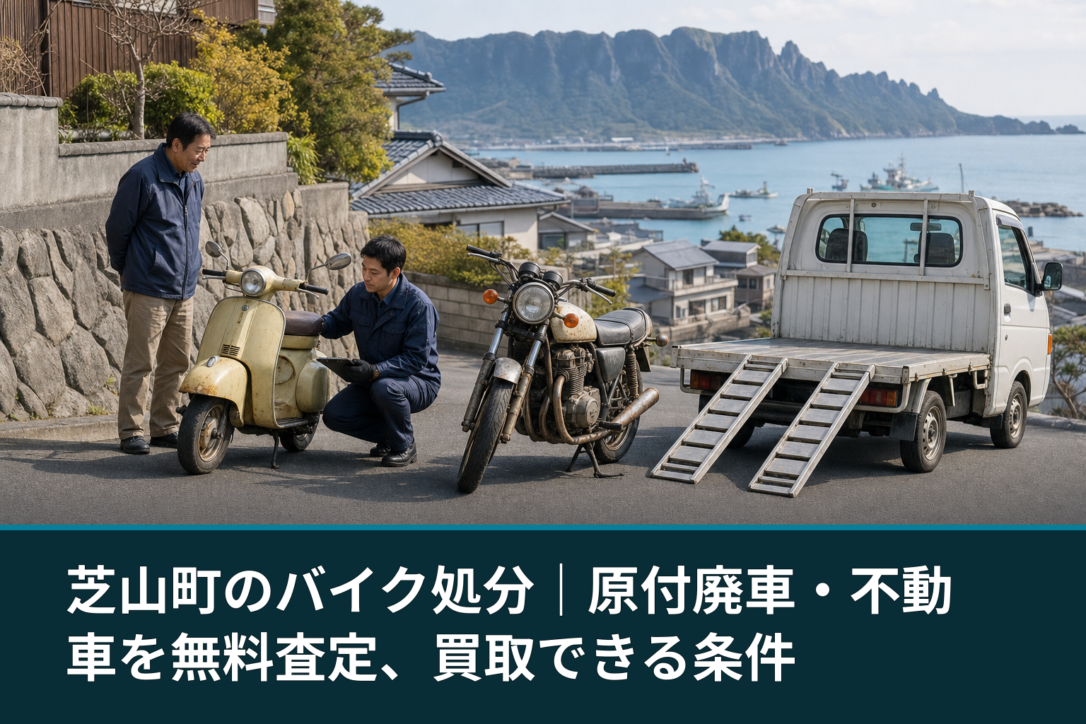 芝山町のバイク処分｜原付廃車・不動車を無料査定、買取できる条件