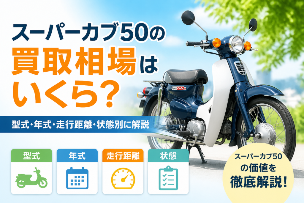 スーパーカブ50の買取相場はいくら？型式・年式・走行距離・状態別に解説