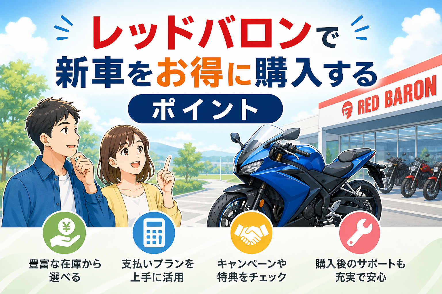 レッドバロンで新車をお得に購入するポイント