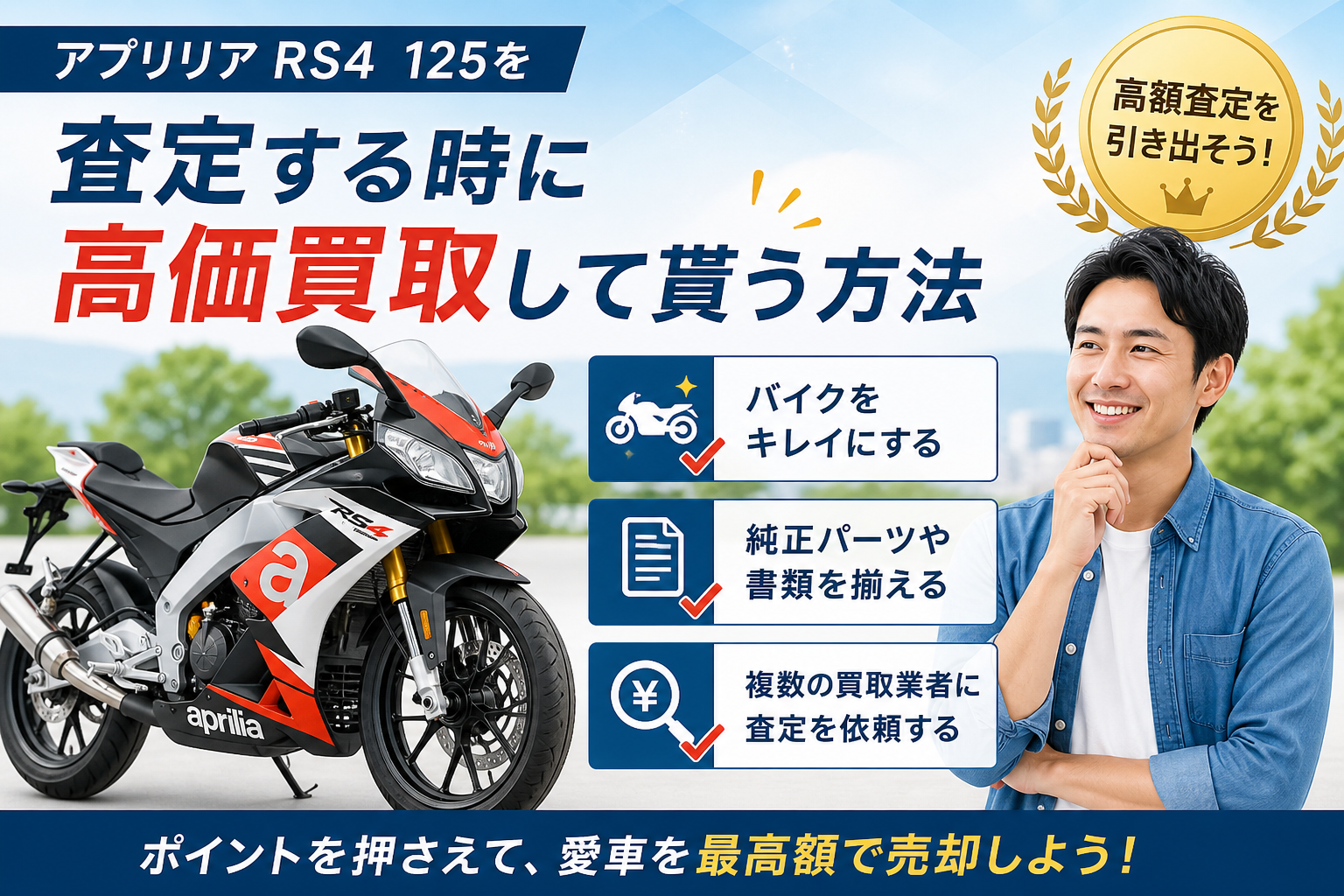 アプリリア RS4 125を査定する時に高価買取して貰う方法