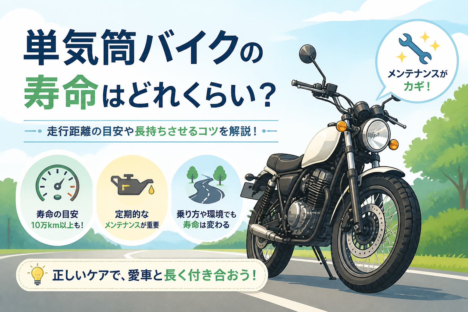単気筒バイクの寿命はどれくらい?
