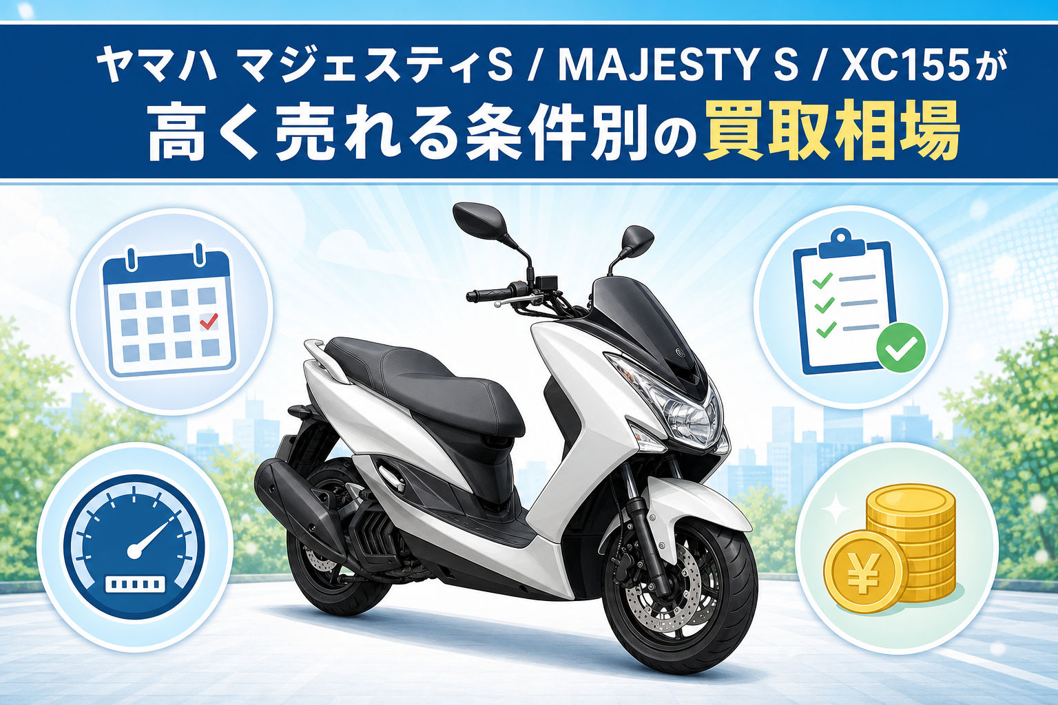 ヤマハ マジェスティS / MAJESTY S / XC155が高く売れる条件別の買取相場