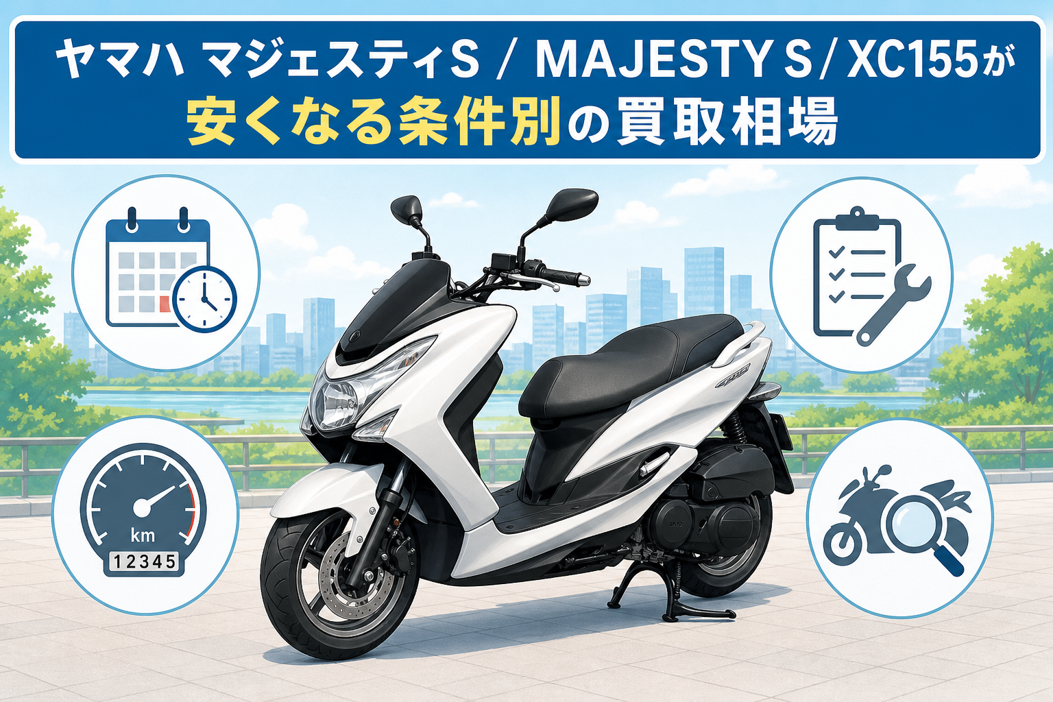 ヤマハ マジェスティS / MAJESTY S / XC155が安くなる条件別の買取相場