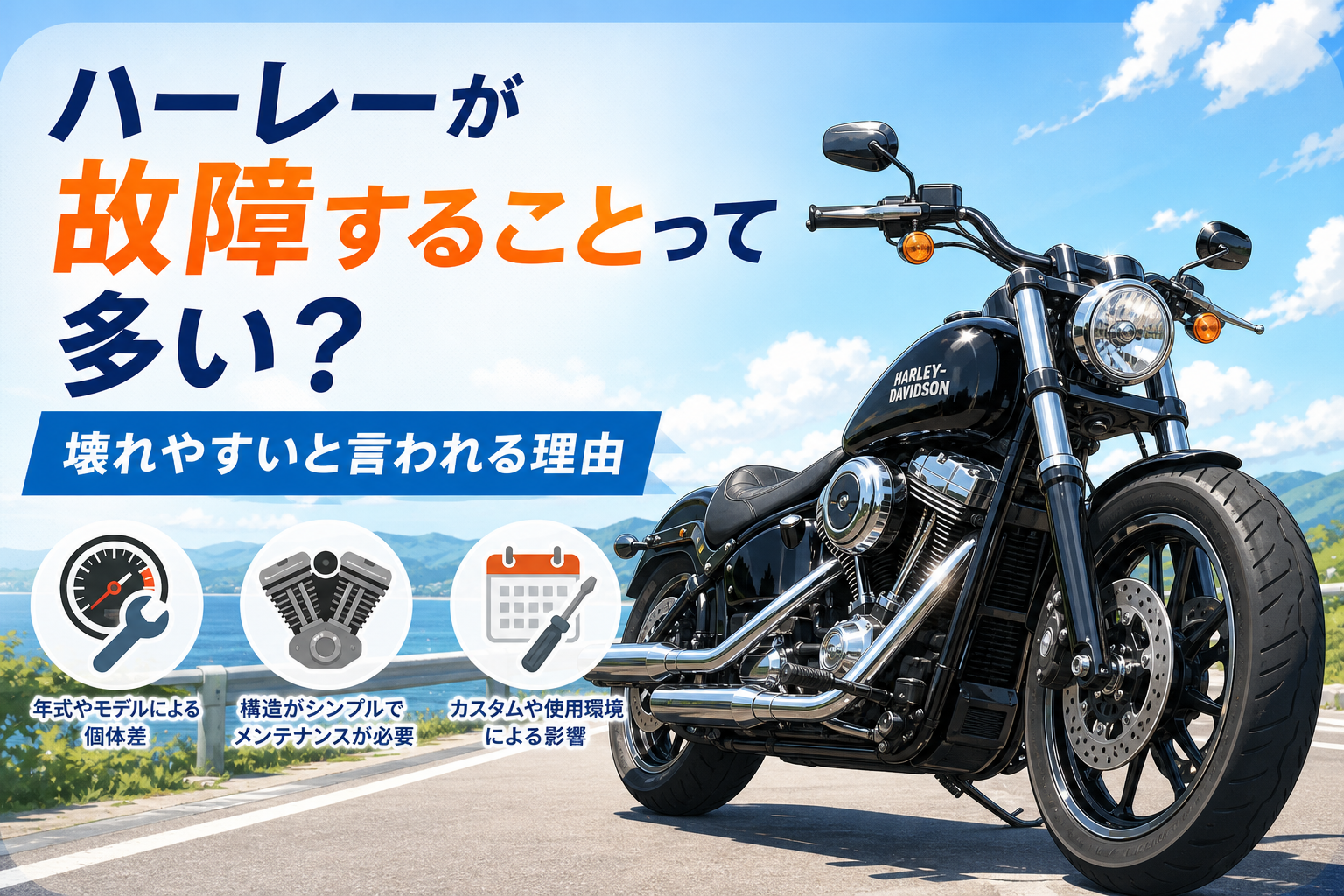 ハーレーが故障することって多い?壊れやすいと言われる理由