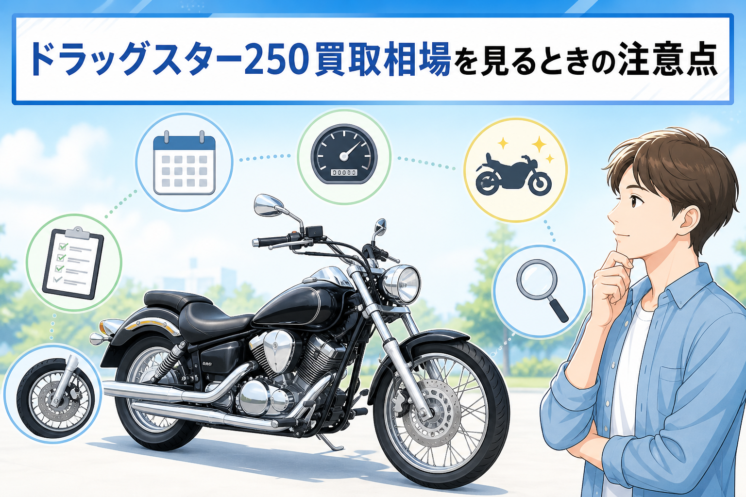 ドラッグスター250買取相場を見るときの注意点