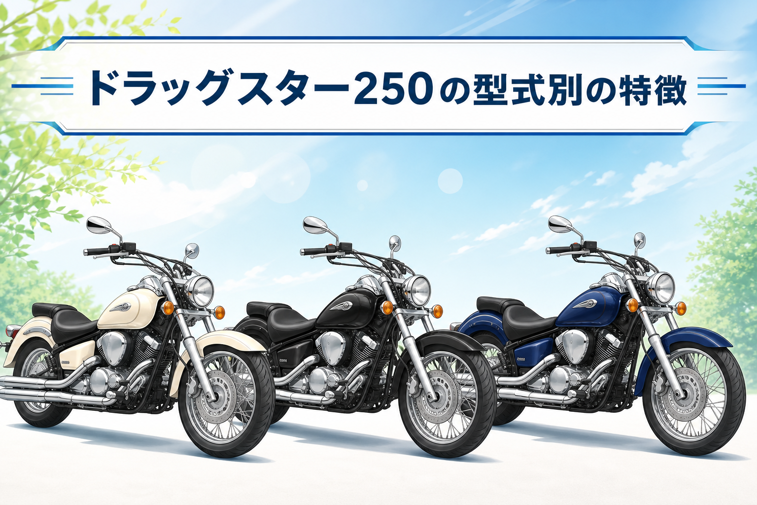 ドラッグスター250の型式別の特徴