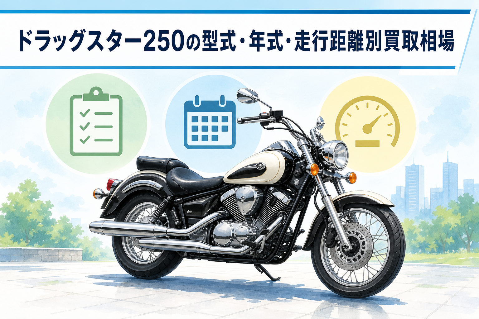 ドラッグスター250の型式・年式・走行距離別買取相場