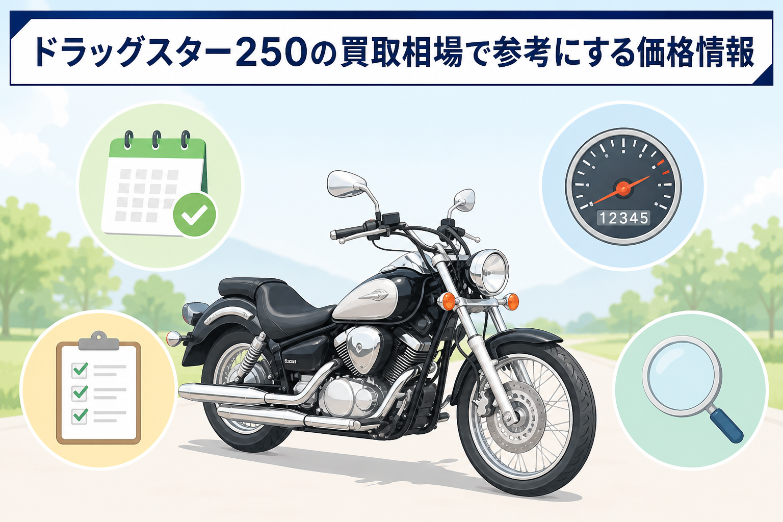 ドラッグスター250の買取相場で参考にする価格情報