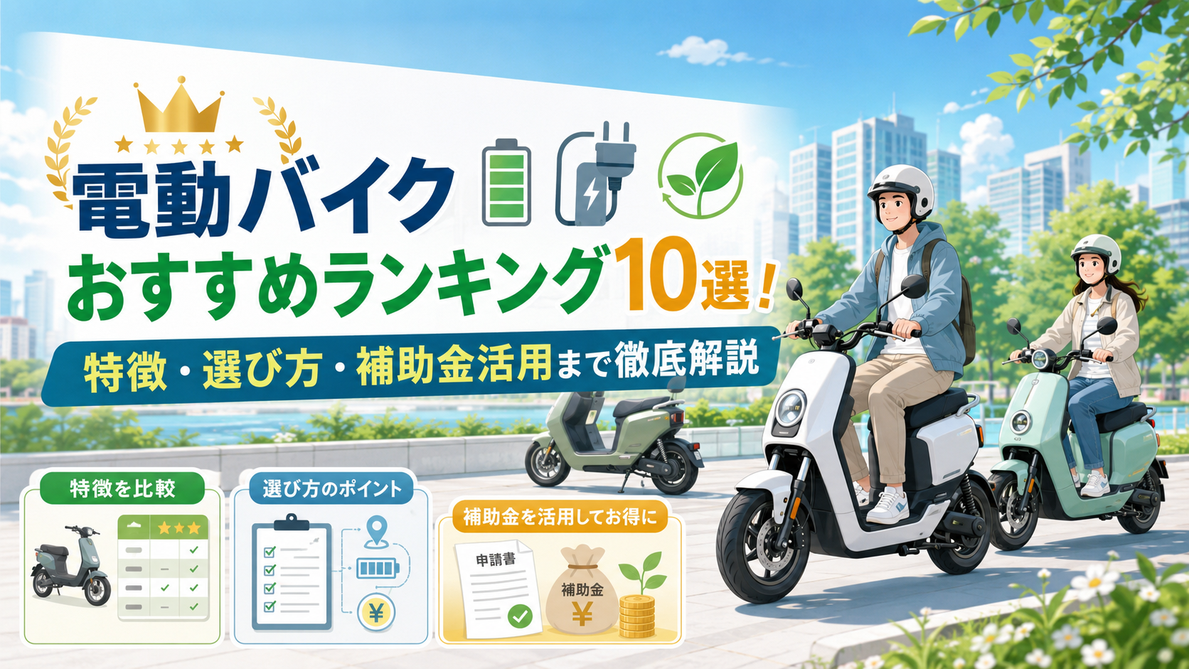電動バイクおすすめ｜250cc相当・普通免許・補助金・航続距離の選び方