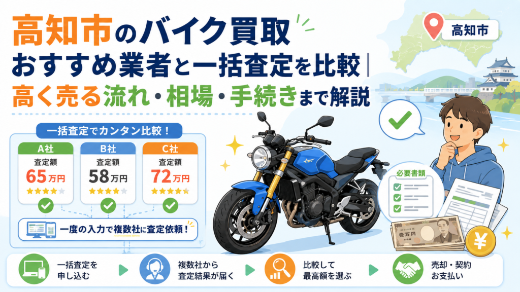 高知市のバイク買取おすすめ業者と一括査定を比較｜高く売る流れ・相場・手続きまで解説
